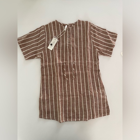 ELENI DRESS || CEDAR PINSTRIPE BY RYLEE + CRU - Picture 1 of 6